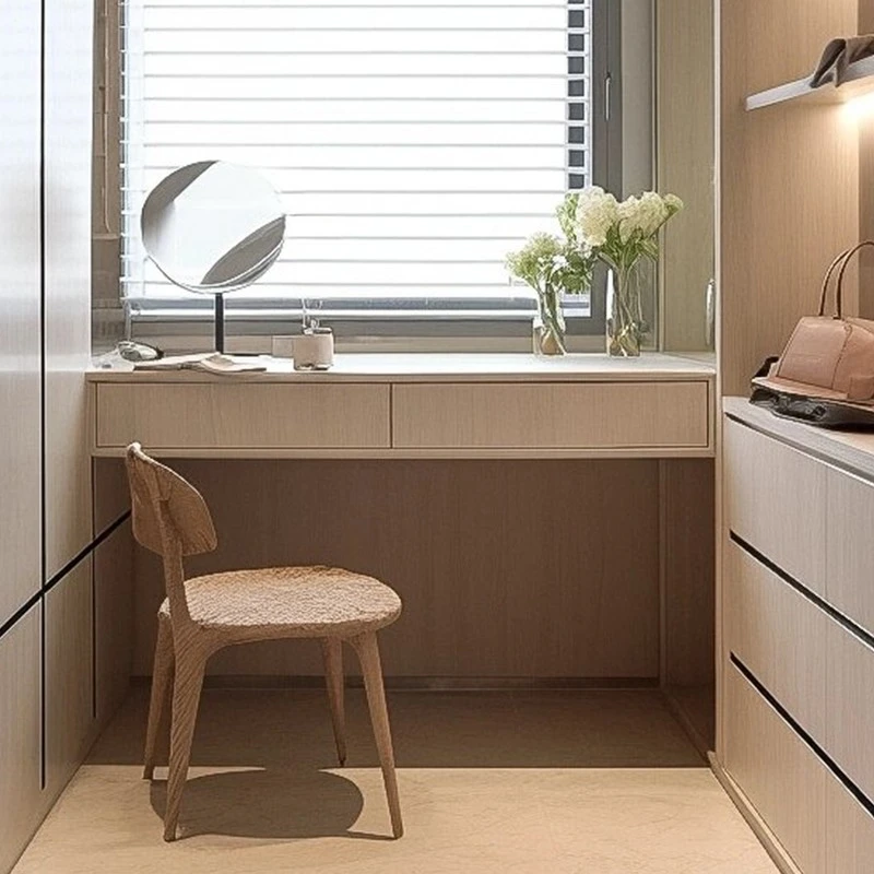 corridor walk-in closet natural wood wardrobe (3)