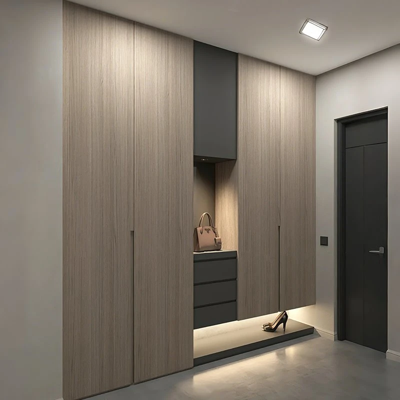 Light Oak Full-height Entry Shoe Cabinet